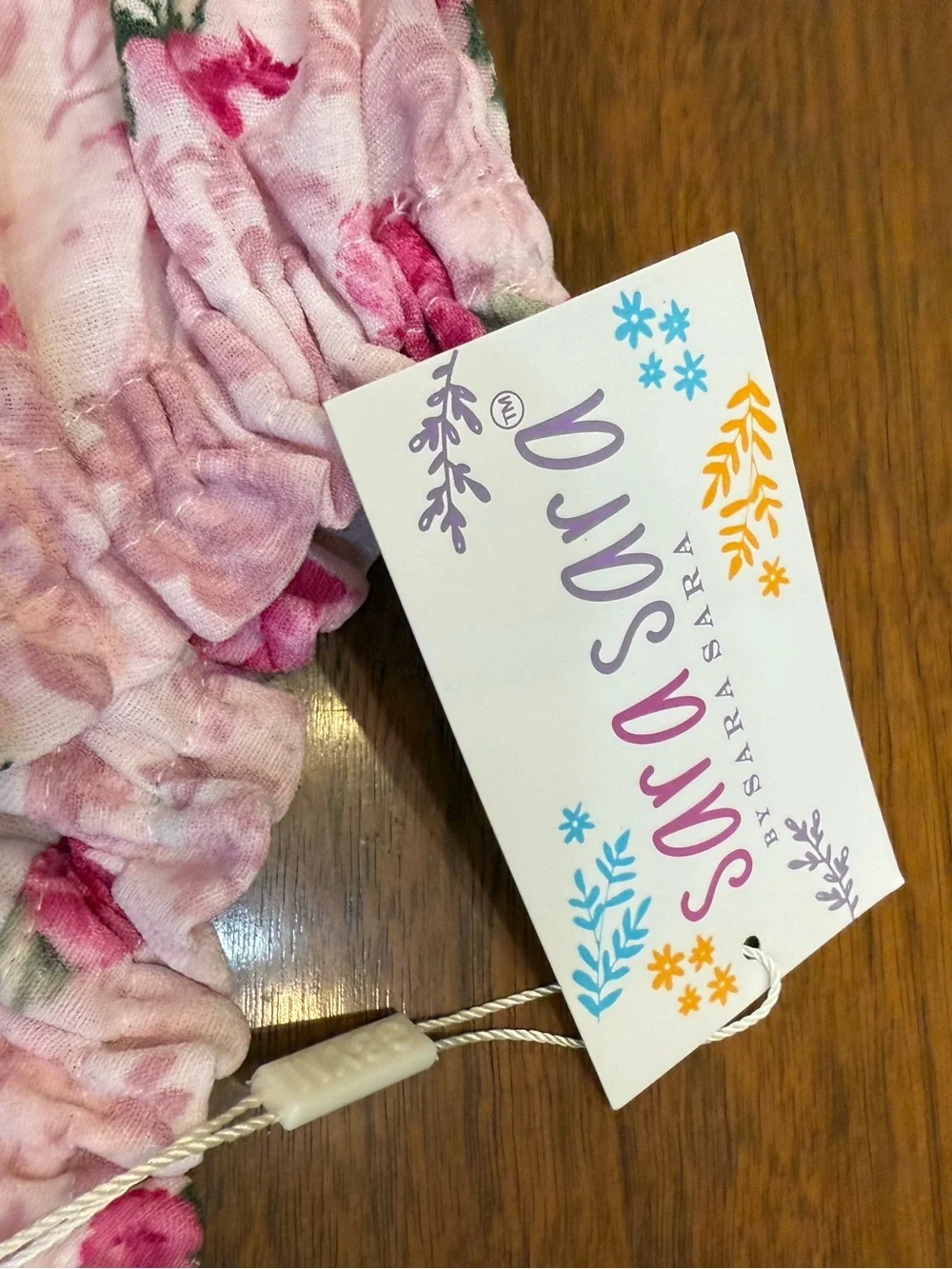Sara Sara Girls Pink Floral Two-Piece skirt Set